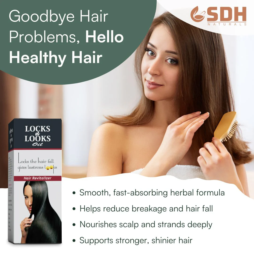 Locks N Looks Hair Oil – Enriched with Bhringraj, Neem Patra, Brahmi & Shikakai | Ayurvedic Scalp & Hair Nourishment | For Stronger, Healthier Hair - Image 3